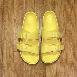 Yellow Slide Sandals Size 10